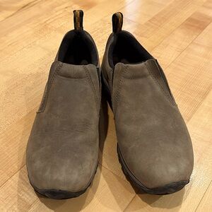 Merrell Men's Jungle Moc Nubuck Brown Suede Low Slip-on Shoes, Size 10